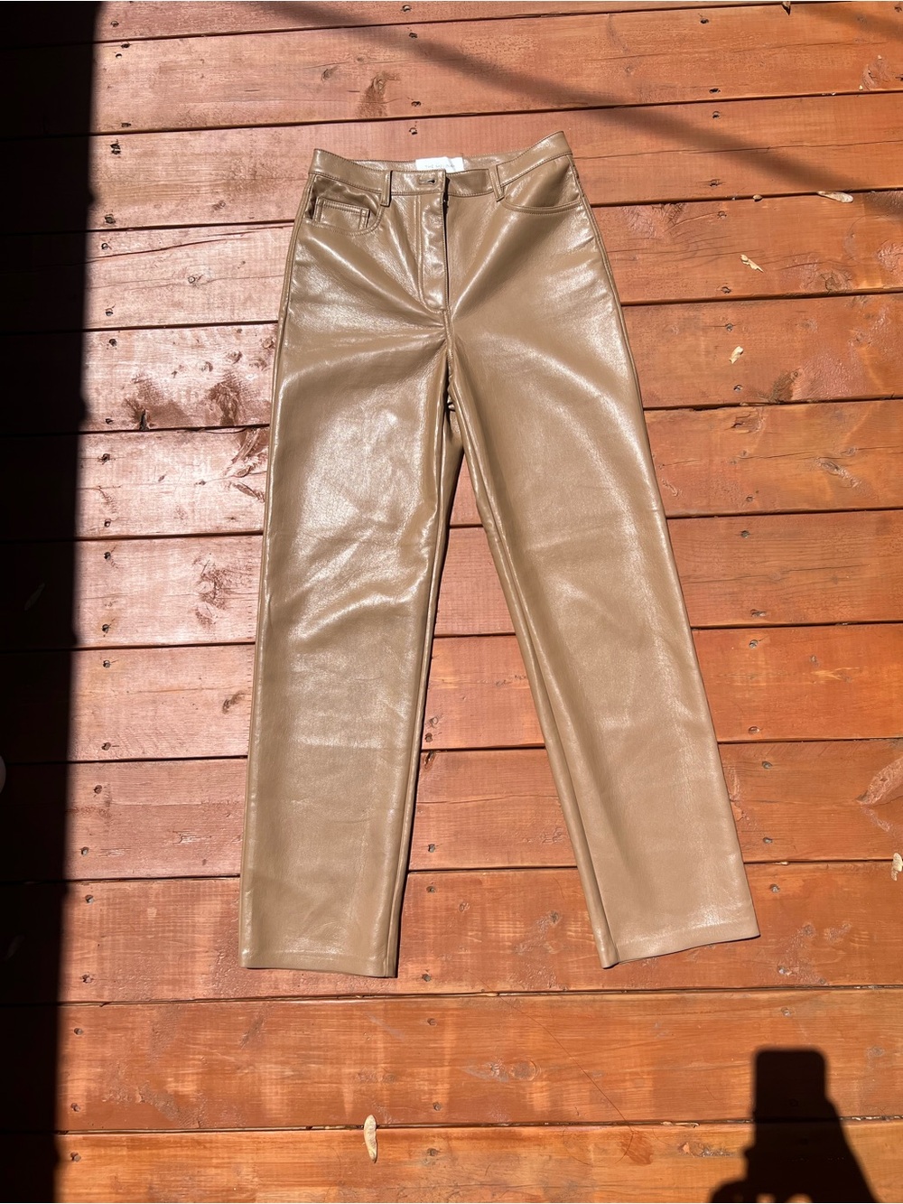 Aritzia Wilfred The Melina Vegan Leather Pants - Tan - Size 4